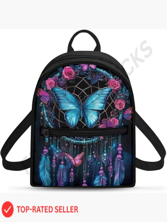 Dreamcatcher Butterfly Mini Backpack Trendy Lightweight Daypack RFID Blocking main image 5
